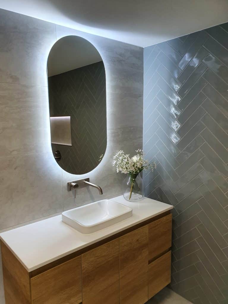 Ablaze Backlit Mirror | bathroom mirror with lights | illuminated mirror | LED mirror | mirror with lights Australia | Oval mirror | SO500C