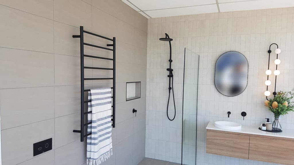 Thermorail Heated Towel Rail | Electric Towel Warmer | Towel rail in bathroom | SR69MB | towel rail Australia | Black Heated Towel Rail
