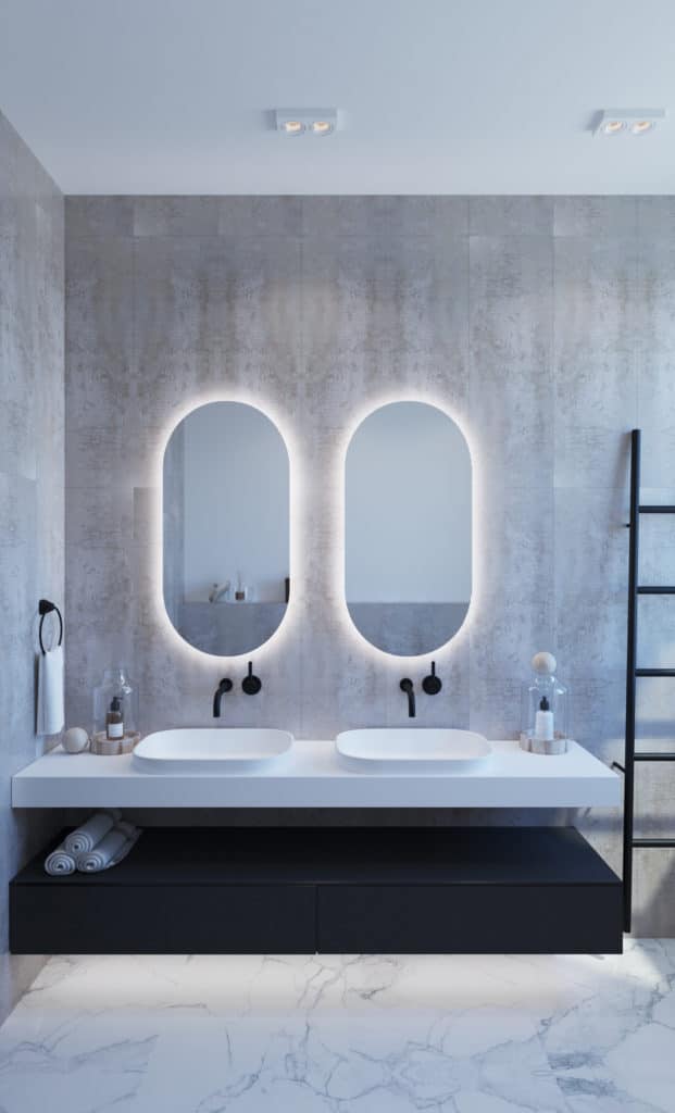 Ablaze Backlit Mirror | bathroom mirror with lights | illuminated mirror | LED mirror | mirror with lights Australia | Oval Mirror | SO500C